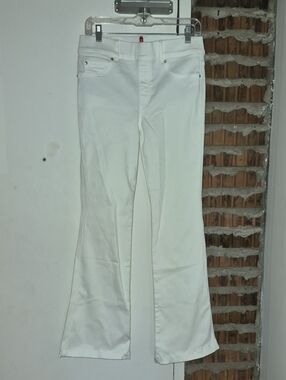 Spanx Flare Denim Jean Legging White M Medium Pull On Pants